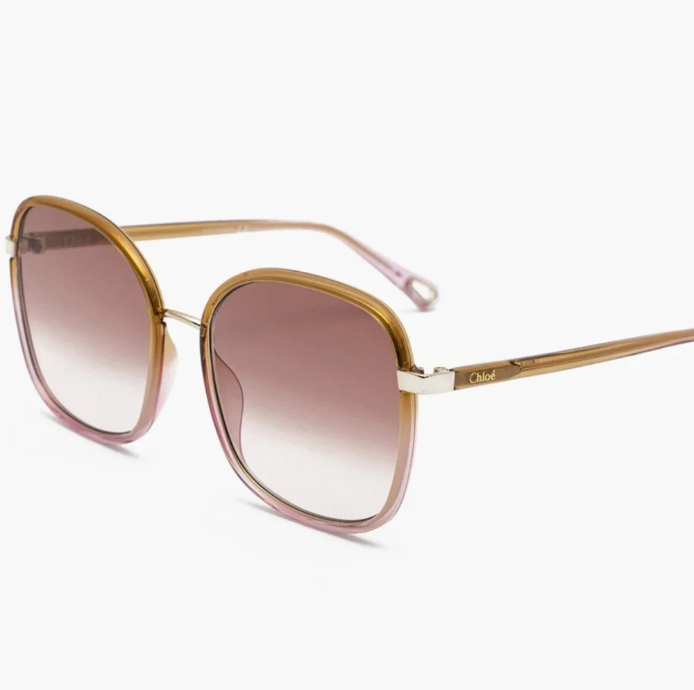 NEW CHLOE CH0031SA 002 59mm Pink Gold Oversized Sunglasses Italy - Picture 2 of 14